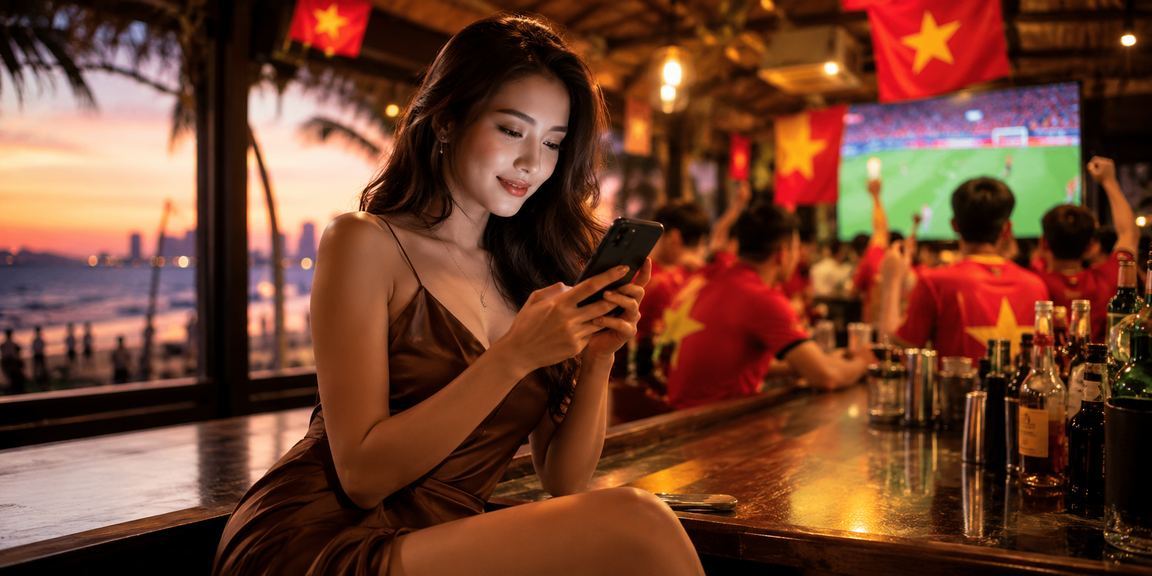 Thành viên VIP Đà Nẵng kiểm tra quyền lợi casino trên điện thoại tại quán cà phê